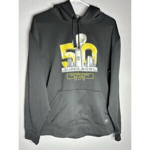 Superbowl 50 Hoodie Men's Medium NFL Pullover Sweatshirt Black San Francisco